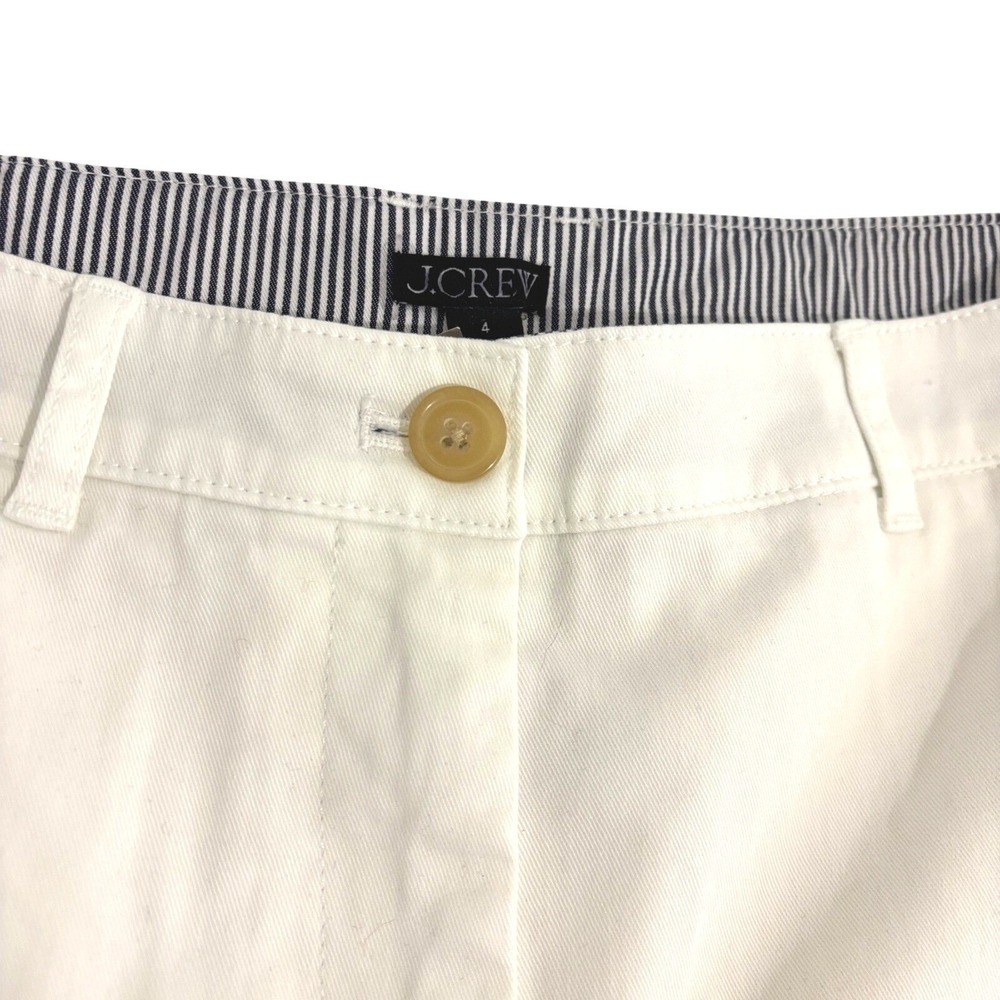 New J.Crew Chino White Thick Cotton Shorts Women 4 Stretch Summer Coastal - Picture 9 of 10